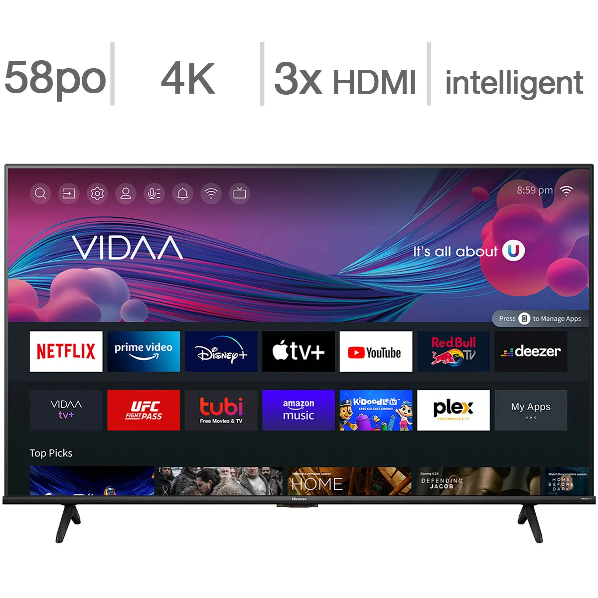 Hisense 58" A6KV Series 4K UHD Smart TV - 58A6KV - Open Box