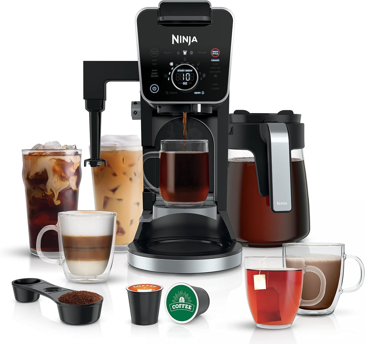 Ninja Système d’infusion de spécialité DualBrew Pro, portion individuelle, capsule et cafetière filtre de 3 L (12 tasses) - CFP301C - Remis à neuf