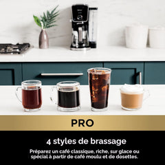 Ninja Système d’infusion de spécialité DualBrew Pro, portion individuelle, capsule et cafetière filtre de 3 L (12 tasses) - CFP301C - Remis à neuf