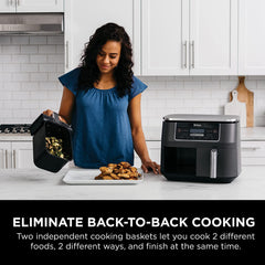 Ninja Foodi 6-in-1 8-qt. 2-Basket Air Fryer with DualZone Technology, DZ201C - Refurbished
