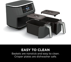 Ninja Foodi 6-in-1 8-qt. 2-Basket Air Fryer with DualZone Technology, DZ201C - Refurbished