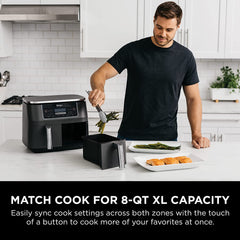 Ninja Foodi 6-in-1 8-qt. 2-Basket Air Fryer with DualZone Technology, DZ201C - Refurbished