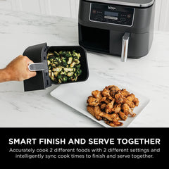 Ninja Foodi 6-in-1 8-qt. 2-Basket Air Fryer with DualZone Technology, DZ201C - Refurbished
