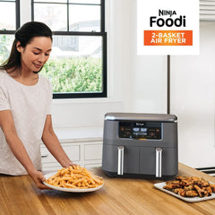 Ninja Foodi 6-in-1 8-qt. 2-Basket Air Fryer with DualZone Technology, DZ201C - Refurbished
