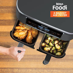 Ninja Foodi 6-in-1 8-qt. 2-Basket Air Fryer with DualZone Technology, DZ201C - Refurbished
