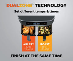 Ninja Foodi 6-in-1 8-qt. 2-Basket Air Fryer with DualZone Technology, DZ201C - Refurbished