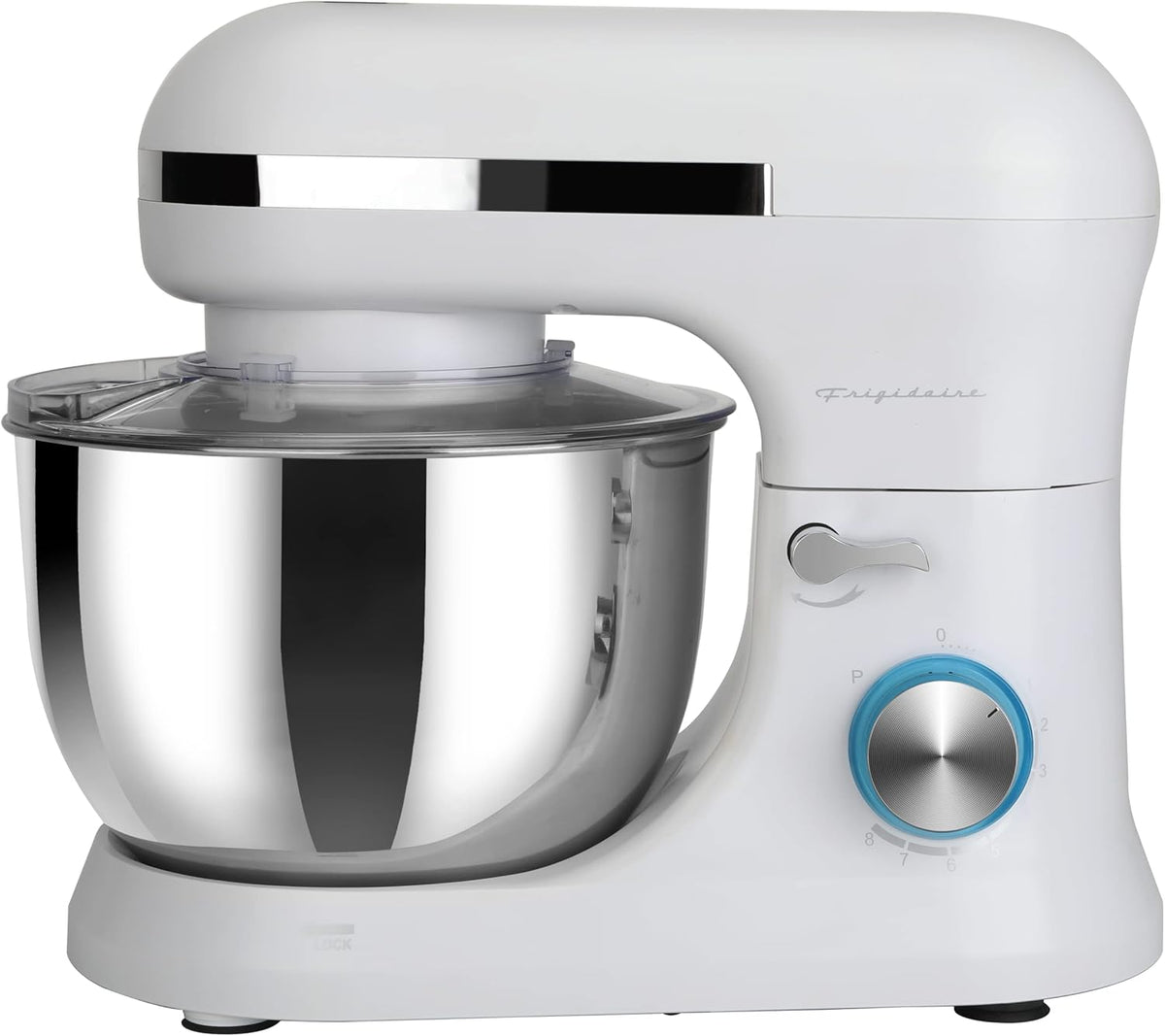 Frigidaire Retro 4.5L 8-Speed Electric Stand Mixer with Whisk, Dough Hook, Flat Beater Attachments, Splash Guard ESTM020-White - Refurbished