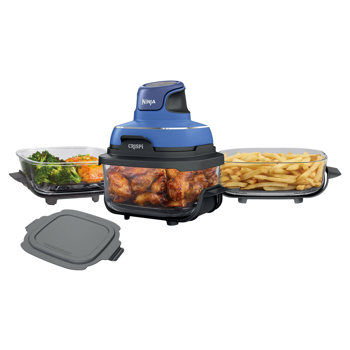 Ninja Crispi -Système de cuisson à la friteuse en verre 5-en-1, 3 récipients et un couvercle - FN103CCO - Boîte ouverte