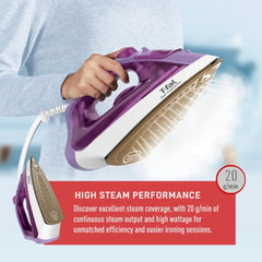 T-fal Steam Iron with Eco-Ceramic Soleplate FV1955Q1 - Refurbished