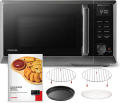 Toshiba - Four à micro-ondes 6 en 1 de 1.3 pi3 de 1000W avec fonction friteuse à air intégré - ML2-EC09SAIT(BS) - Remis à neuf (Recertifié)