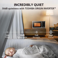 Toshiba - Four à micro-ondes 6 en 1 de 1.3 pi3 de 1000W avec fonction friteuse à air intégré - ML2-EC09SAIT(BS) - Remis à neuf (Recertifié)