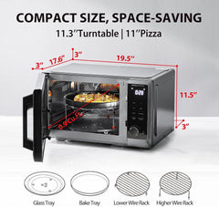 Toshiba - Four à micro-ondes 6 en 1 de 1.3 pi3 de 1000W avec fonction friteuse à air intégré - ML2-EC09SAIT(BS) - Remis à neuf (Recertifié)