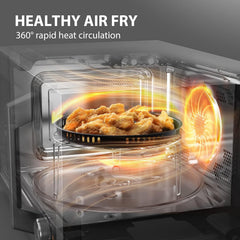 Toshiba - Four à micro-ondes 7 en 1 de 1.3 pi3 de 1000W avec fonction friteuse à air intégré - ML2-EC10SAIT(BS) - Remis à neuf (Recertifié)