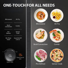 Toshiba - Four à micro-ondes 7 en 1 de 1.3 pi3 de 1000W avec fonction friteuse à air intégré - ML2-EC10SAIT(BS) - Remis à neuf (Recertifié)