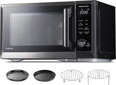 Toshiba - Four à micro-ondes 7 en 1 de 1.3 pi3 de 1000W avec fonction friteuse à air intégré - ML2-EC10SAIT(BS) - Remis à neuf (Recertifié)
