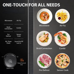 Toshiba - Four à micro-ondes 7 en 1 de 1.3 pi3 de 1000W avec fonction friteuse à air intégré - ML2-TC10SAIT(SS) - Remis à neuf (Recertifié)