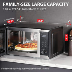 Toshiba - Four à micro-ondes 7 en 1 de 1.3 pi3 de 1000W avec fonction friteuse à air intégré - ML2-TC10SAIT(SS) - Remis à neuf (Recertifié)