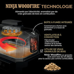 Ninja Gril extérieur et fumoir TG Woodfire ProConnect™ OG901LWC - Boîte ouverte
