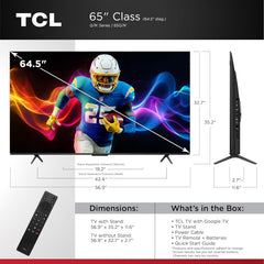 TCL 65" Q7K - Téléviseur Intelligent Google TV QLED UHD 144 Hz Série Q7K 65 po de TCL (65Q7K) - 2025 - Boîte ouverte