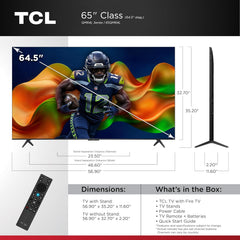 TCL 65" QM64L - Téléviseur intelligent Fire TV QD mini-DEL HDR UHD 4K série QM64L 65 po de TCL (65QM64L) - 2026 - Boîte ouverte