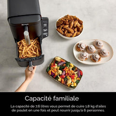 Ninja Friteuse à air chaud à 2 paniers DoubleStack  de 8 pte (7,6 l), 6-en-1, compacte - Remis à neuf
