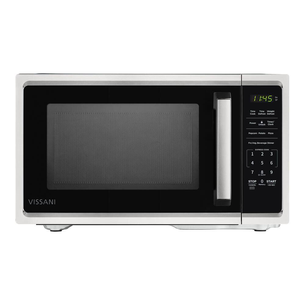 Vissani Four à micro-ondes 0,9 pi3 de 900 Watt, acier inoxydable - EM0P02A2KJCL - Boîte ouverte