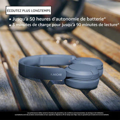 Casque d'écoute Bluetooth WH-CH520 de Sony avec microphone - Boîte ouverte